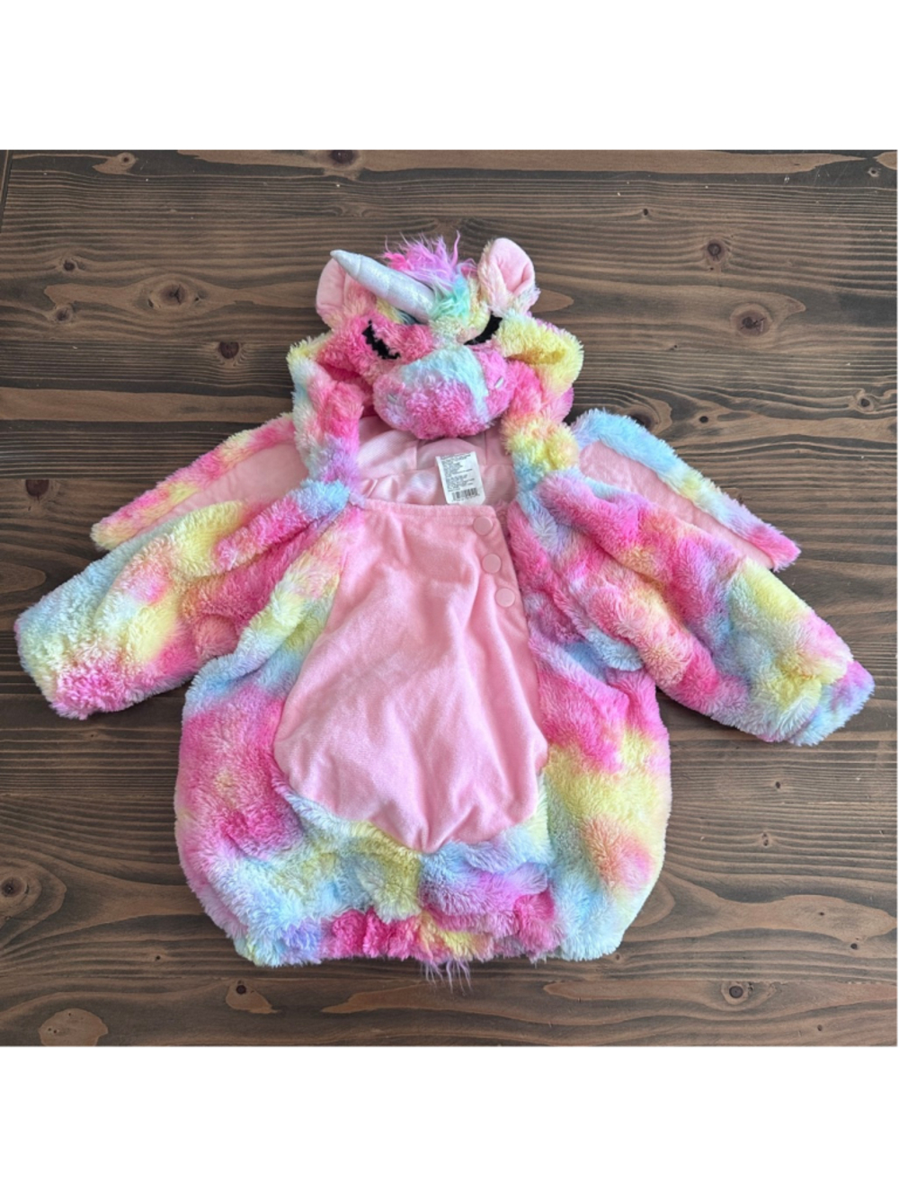 Baby Hyde & Eek! Unicorn Costume 6-12M Pink Rainbow Plush Halloween